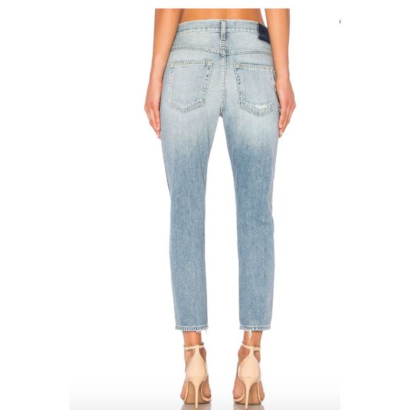 AMO Women Ace Starboard Destroy Ankle Jeans Size 27 Cotton Button Fly - Picture 3 of 13